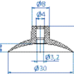 Flat-vacuum-cup-diam.-30-mm-PUR-neon-green