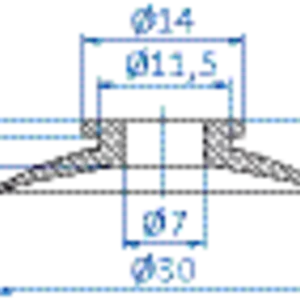 Flat-vacuum-cup-diam.-30-mm-vinyl-blue