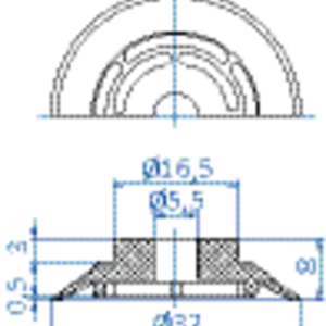 Flat-vacuum-cup-diam.-32-mm-NR-beige