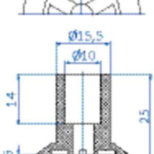 Flat-vacuum-cup-diam.-33-mm-vinyl-blue