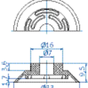 Flat-vacuum-cup-diam.-33-mm-vinyl-blue