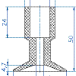 Flat-vacuum-cup-diam.-41.5-mm-vinyl-blue