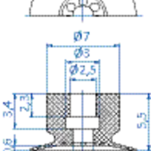 Flat-vacuum-cup-diam.-10-mm-NBR-black