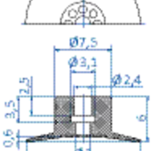 Flat-vacuum-cup-diam.-15-mm-fluorosilicone-red