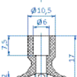 Flat-vacuum-cup-diam.-20-mm-vinyl-blue