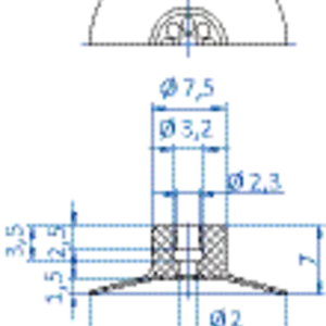 Flat-vacuum-cup-diam.-20-mm-fluorosilicone-red