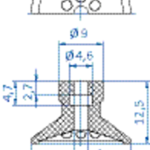 Flat-vacuum-cup-diam.-20-mm-vinyl-blue