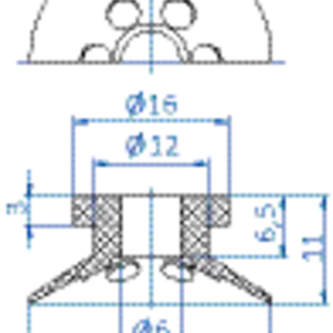 Flat-vacuum-cup-diam.-25-mm-NR-beige