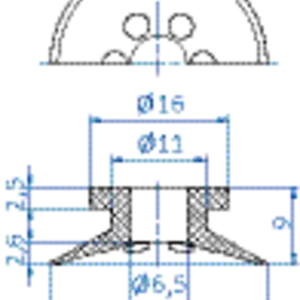 Flat-vacuum-cup-diam.-25-mm-NR-beige