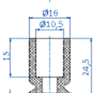 Flat-vacuum-cup-diam.-25-mm-NR-beige