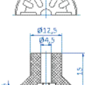 Flat-vacuum-cup-diam.-25-mm-vinyl-blue