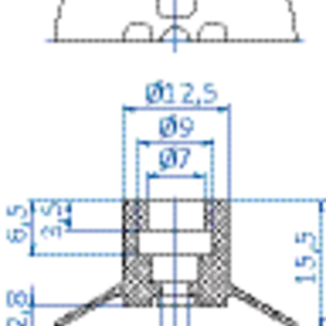 Flat-vacuum-cup-diam.-29-mm-vinyl-blue