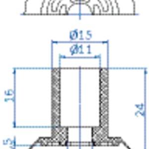 Flat-vacuum-cup-diam.-30-mm-NBR-black