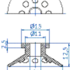 Flat-vacuum-cup-diam.-30-mm-vinyl-blue