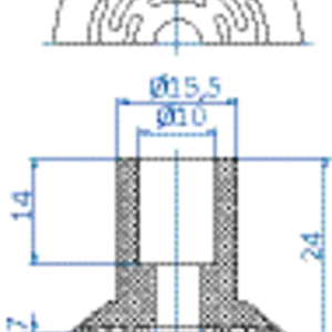 Flat-vacuum-cup-diam.-32-mm-vinyl-blue