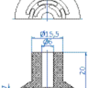 Flat-vacuum-cup-diam.-33-mm-vinyl-blue