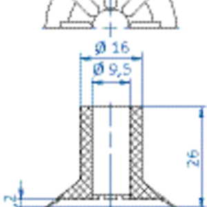 Flat-vacuum-cup-diam.-35-mm-vinyl-blue