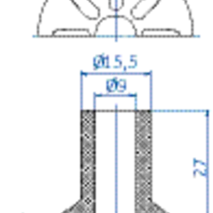 Flat-vacuum-cup-diam.-35-mm-vinyl-blue