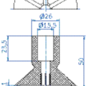 Flat-vacuum-cup-diam.-61-mm-vinyl-blue