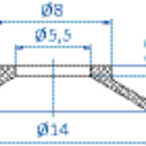 Flat-vacuum-cup-diam.-14-mm-PUR-blue
