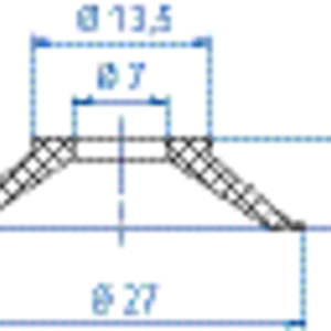 Flat-vacuum-cup-diam.-27-mm-NBR-black