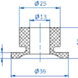 Flat-vacuum-cup-diam.-36-mm-NR-brown