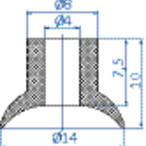 Flat-vacuum-cup-diam.-15-mm-NBR-black