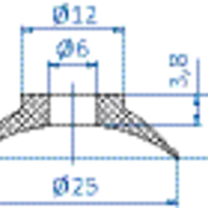 Flat-vacuum-cup-diam.-25-mm-NBR-black