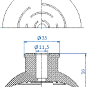 Flat-vacuum-cup-diam.-75-mm-NR-brown