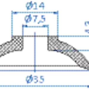 Flat-vacuum-cup-diam.-35-mm-NBR-black