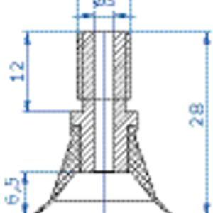 Flat-vacuum-cup-diam.-19-mm-silicone-transparent
