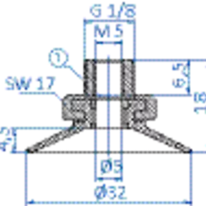 Flat-vacuum-cup-diam.-32-mm-CR-black