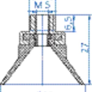 Flat-vacuum-cup-diam.-32-mm-silicone-transparent