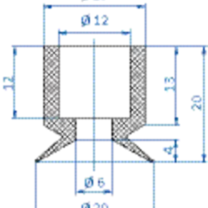 Flat-vacuum-cup-diam.-20-mm-NR-beige