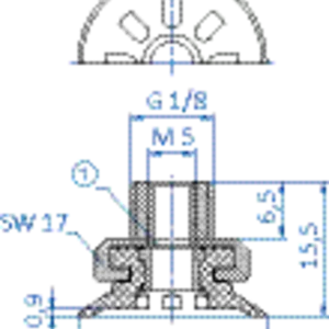 Flat-vacuum-cup-diam.-22-mm-Tepuflex-orange