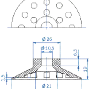 Flat-vacuum-cup-diam.-66-mm-NBR-black