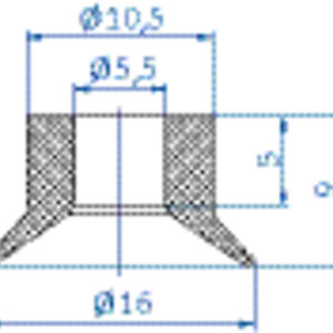 Flat-vacuum-cup-diam.-16-mm-NR-beige