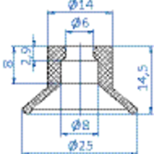 Flat-vacuum-cup-diam.-25-mm-FKM-black