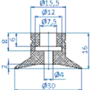 Flat-vacuum-cup-diam.-30-mm-silicone-blue