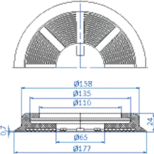 Flat-vacuum-cup-diam.-177-mm-silicone-transparent