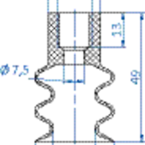 Bellows vacuum cup diam. 30 mm (2.5 bellows) NR black