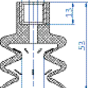 Bellows vacuum cup diam. 40 mm (2.5 bellows) NBR black