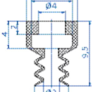 Bellows vacuum cup diam. 5 mm (2.5 bellows) NBR black