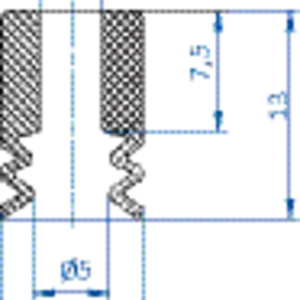 Bellows vacuum cup diam. 9 mm (1.5 bellows) PUR blue