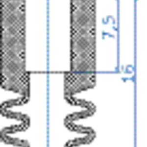 Bellows vacuum cup diam. 9 mm (2.5 bellows) NBR black