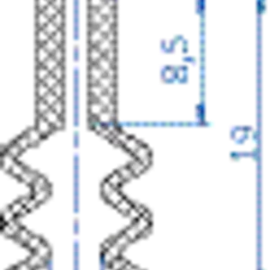 Bellows vacuum cup diam. 10 mm (2.5 bellows) vinyl blue