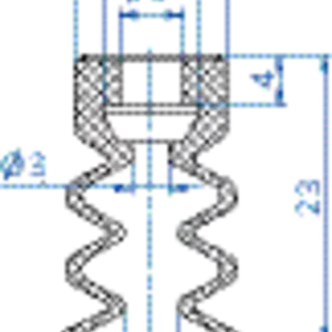 Bellows vacuum cup diam. 14 mm (2.5 bellows) NBR black