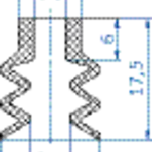 Bellows vacuum cup diam. 14 mm (2.5 bellows) PUR neon red