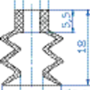 Bellows vacuum cup diam. 14 mm (2.5 bellows) CR black