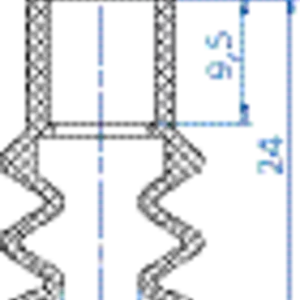 Bellows vacuum cup diam. 15 mm (2.5 bellows) NBR black